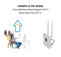 KuWfi 4G Karta SIM Router Wi-Fi CAT4 Bezprzewodowy router CPE 150 Mb / s 4G LTE FDD / TDD Odblokuj router z zewnętrznymi antenami WAN / LAN RJ45 5